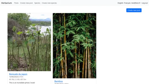Screenshot of a blog written in PHP