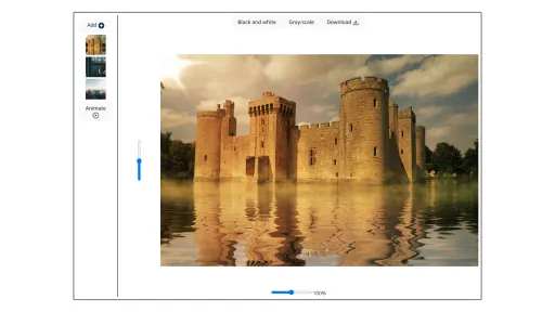 A loaded file in a web application to apply filters on it